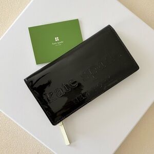 Kate Spade New York Patent Leather Wallet | Black & Gold | NWT